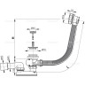 Сифон ALCAPLAST A55K-120-RU-01 для ванны автомат комплект, металл/металл, длина 120 см