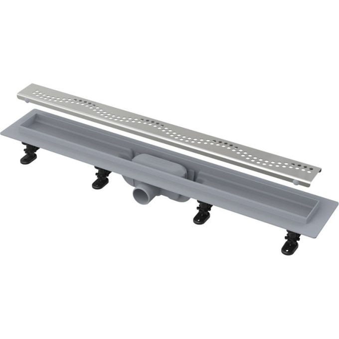 Водоотводящий желоб ALCAPLAST APZ8 SIMPLE AG100101650 с порогами для перфорированной решетки